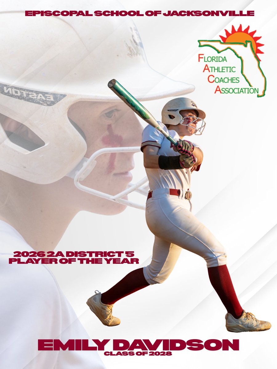 EpiscopalEagles's tweet photo. FACA 2026 2A DISTRICT 5 PLAYER OF THE YEAR 🦅

Congratulations to Emily Davidson on being named the FACA 2026 2A District 5 Player of the Year.

#GoEagles 🦅

@Sports4Jax https://t.co/sAwlyTkFgI