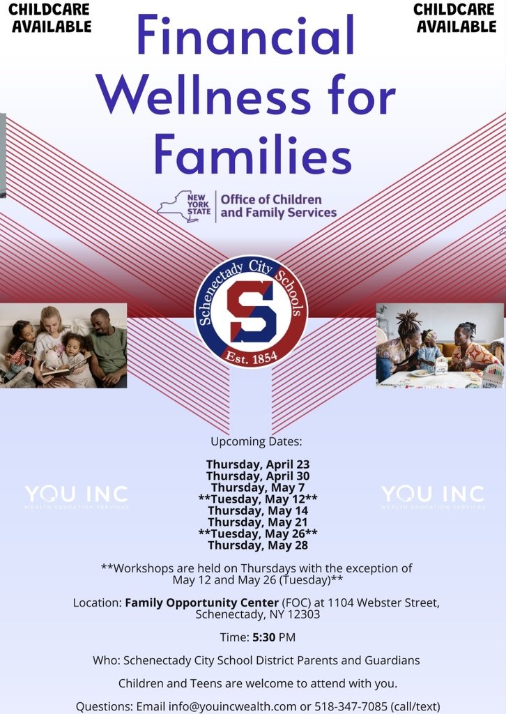 WIECSCSD's tweet photo. SCSD Parents, Guardians, &amp; Caregiver are Invited!  
Financial Wellness for Families
Today at 5:30 p.m.
1104 Webster St. https://t.co/7FYjl8BTzY