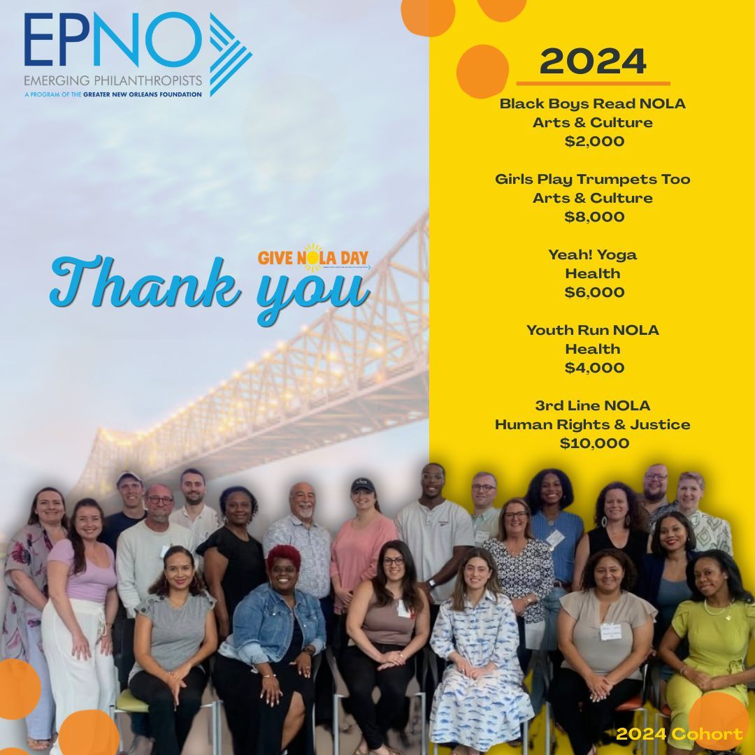 EPNOla's tweet photo. Thank you to everyone who gave, shared, reposted, encouraged others, and supported #EPNO during #GiveNOLADay #2026. Together, we are continuing to resource organizations across the Greater New Orleans and invest in community-led impact.

We appreciate you. https://t.co/vEmlJj0YZh