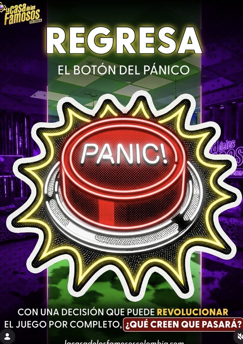 BryantCh3's tweet photo. REGRESO DEL BOTÓN DEL PÁNICO!!! 
¿Ustedes que creen que traiga ese sobre? 
Muchos especulan una resurrección!!!

#LaCasaDeLosFamososCol3 https://t.co/9jYVizc2W7