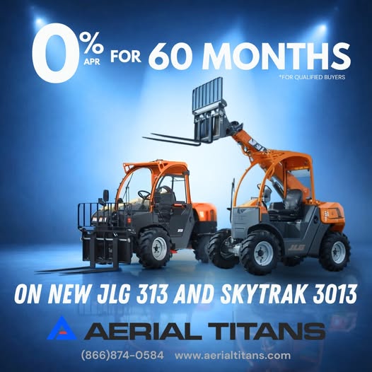 Aerial_Titans's tweet photo. LAST CHANCE TO CASH IN ON 0% FINANCING 
There’s still time to take advantage of 0% financing for 60 months on two of the most in-demand machines in the field:
SkyTrak 3013 Telehandler
JLG 313 Telehandler
If you’ve been waiting to upgrade your fleet or add serious lifting power without the added cost of interest, this is your window.
These machines deliver:
Compact performance with big lifting capability
Jobsite versatility across tight and rough terrain
Operator-friendly controls for maximum efficiency
Proven reliability from trusted industry brands
Don’t leave money on the table! 0% for 60 months doesn’t come around often, and inventory is moving fast.
Available now – Nationwide shipping ready
Financing options tailored to your business
Apply for financing now https://t.co/QcWrkwtacE
Contact our sales team at (866) 874-0584 https://t.co/qA86Mb2JTB
Smart Systems. Human Service. Real Machines. Coast to Coast.
#AerialTitans #Telehandler #SkyTrak #JLG #ConstructionEquipment #HeavyEquipment #EquipmentSales #Contractors #BuildBetter #JobsiteReady #LiftEquipment #CompactPower #ConstructionLife #EquipmentFinancing #ZeroPercentFinancing #BusinessGrowth #FleetUpgrade #WorkSmarter #NationwideShipping #ConstructionDeals #MachinerySales #TradePros #IndustrialEquipment #SmartInvestment