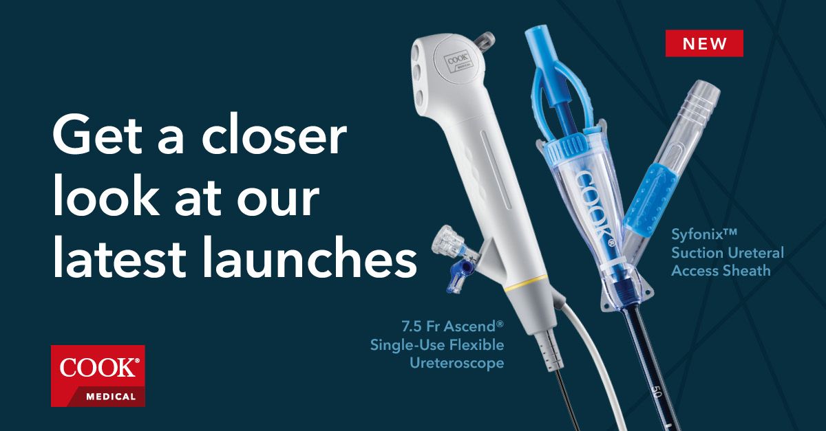 CookMedSurg's tweet photo. See what’s new from Cook Medical at #AUA26 and be sure to stop by booth 3143 to get a closer look at our latest launches—Syfonix™ Suction Ureteral Access Sheath and the 7.5 Fr Ascend® Single-Use Flexible Ureteroscope. 

Learn more: https://t.co/bHA2fnnC1C https://t.co/vtM0vbCm6F