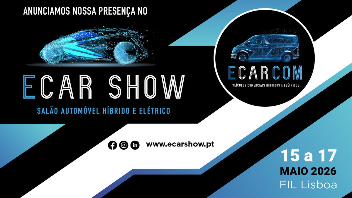 SolMaior_X's tweet photo. A Solmaior vai marcar presença no ECAR SHOW 2026! ⚡️

De 15 a 17 de maio, esperamos por si na FIL, em Lisboa, para partilhar o futuro da mobilidade sustentável. Venha conhecer as nossas soluções e esclarecer todas as dúvidas com a nossa equipa.

📍 Encontre-nos no Stand 538. https://t.co/sV5OqIrI2a