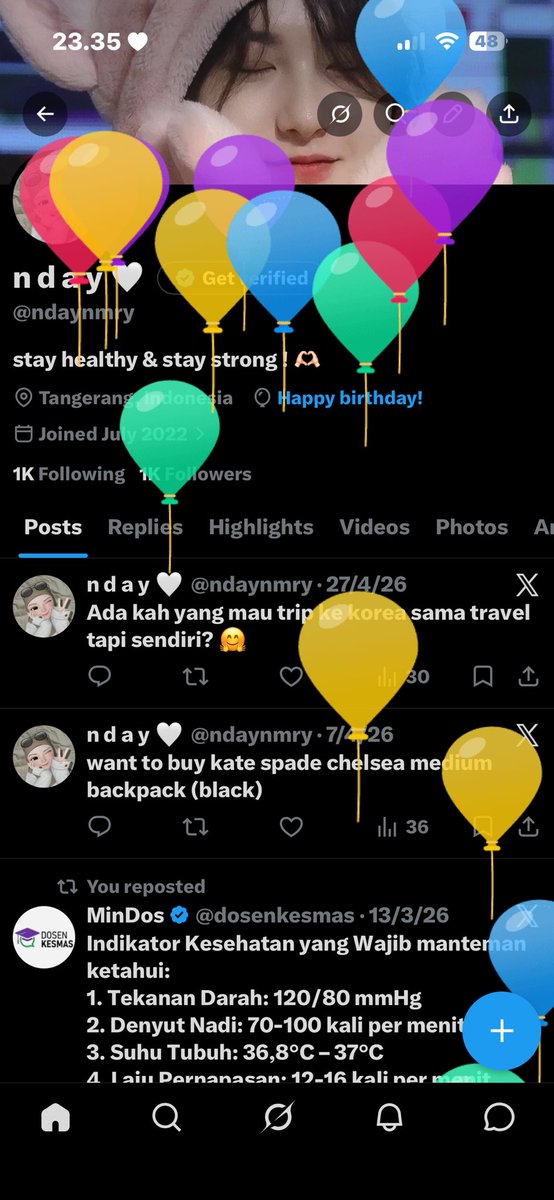 ndaynmry's tweet photo. mari menutup balon ini, see u tahun depan! wlcm new chapter 26🩵 https://t.co/ino3av4SHX