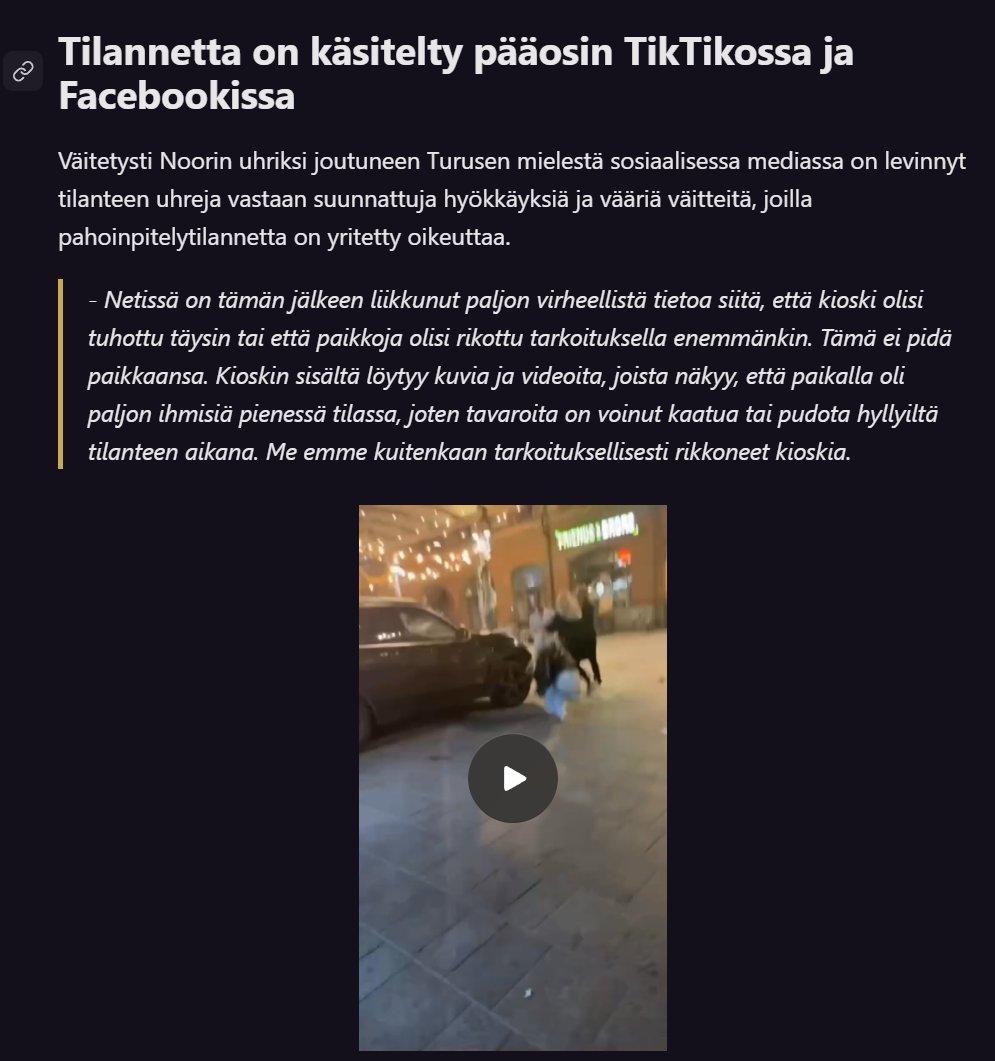 TikTok-muslimit syyttävät nuoria suomalaisnaisia "häiriköiksi" sosiaalisessa mediassa, kun tamperelaisen kioskin omistava SDP:n jäsen, arabitaustainen muslimimies, hyökkäsi väitetysti heihin ensin hyppypotkulla. 

"Ansaitsivat", he kirjoittavat kommenttikenttiin.