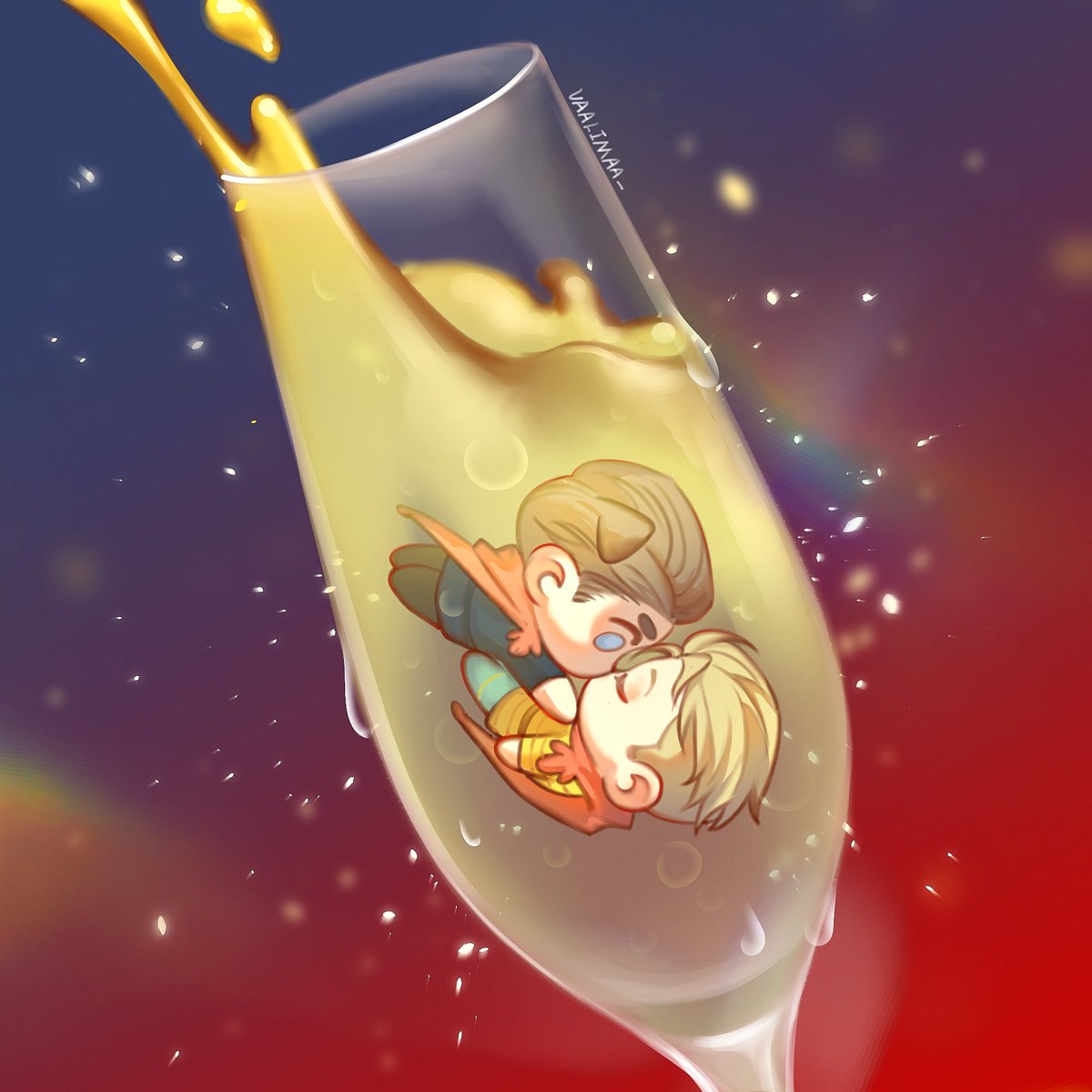 VAALIMAA_'s tweet photo. 🍾Champagne Kiss！
#hansry #KingdomComeDeliverance https://t.co/msm4UaBCCq