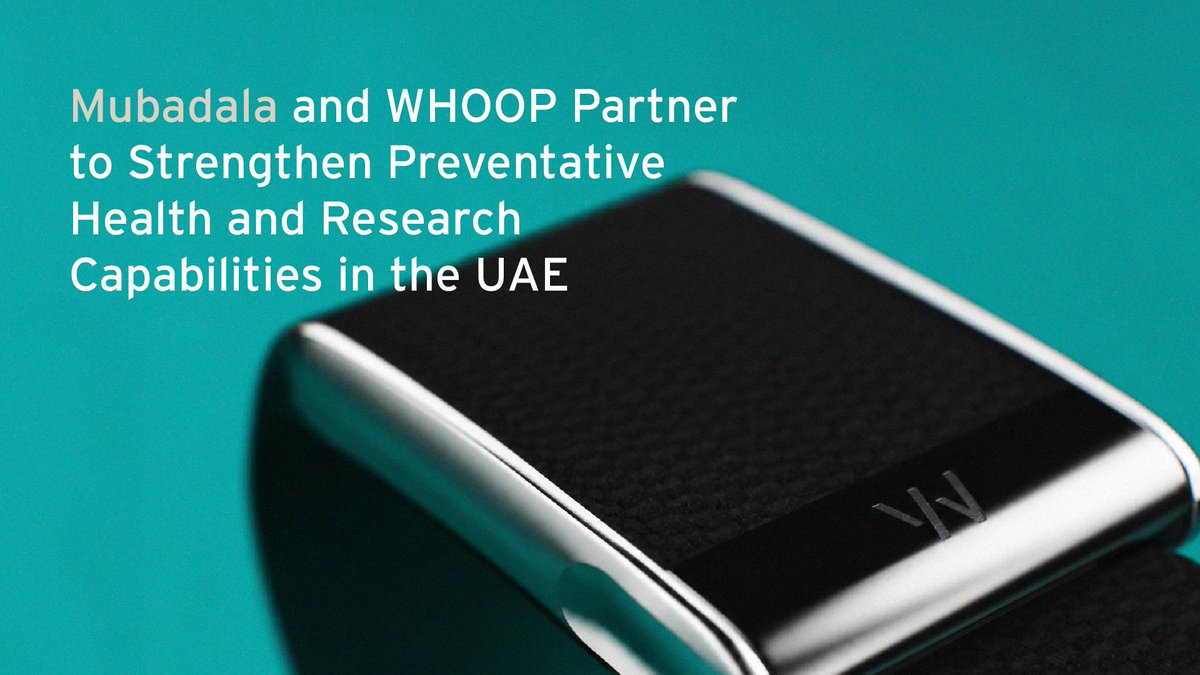 Mubadala's tweet photo. We have partnered with @WHOOP, investing $75M to advance preventative healthcare and performance science in the UAE. https://t.co/sKkjVGIvkb