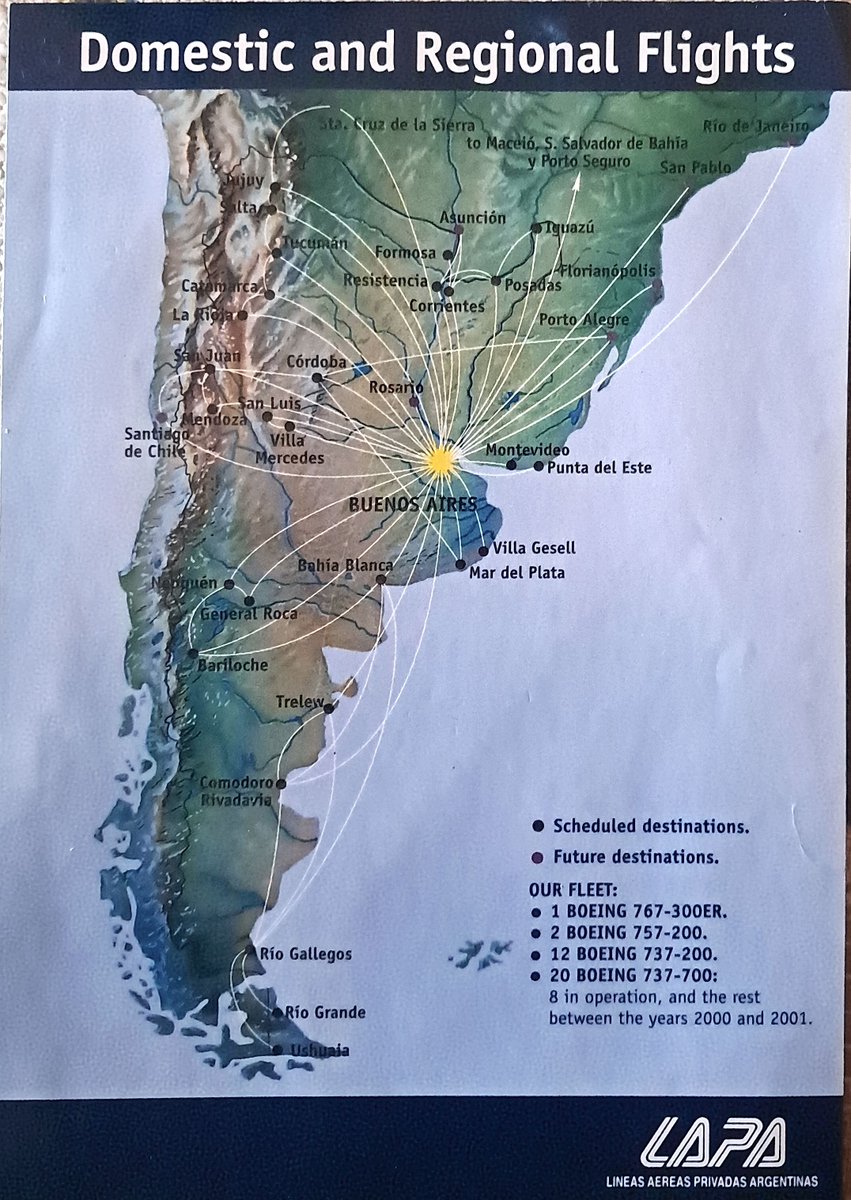 nandocba's tweet photo. Andesmar Líneas Aéreas 1996 y LAPA (cabotaje/internacional) año 2000 (+ charters) https://t.co/wPneurOwtv