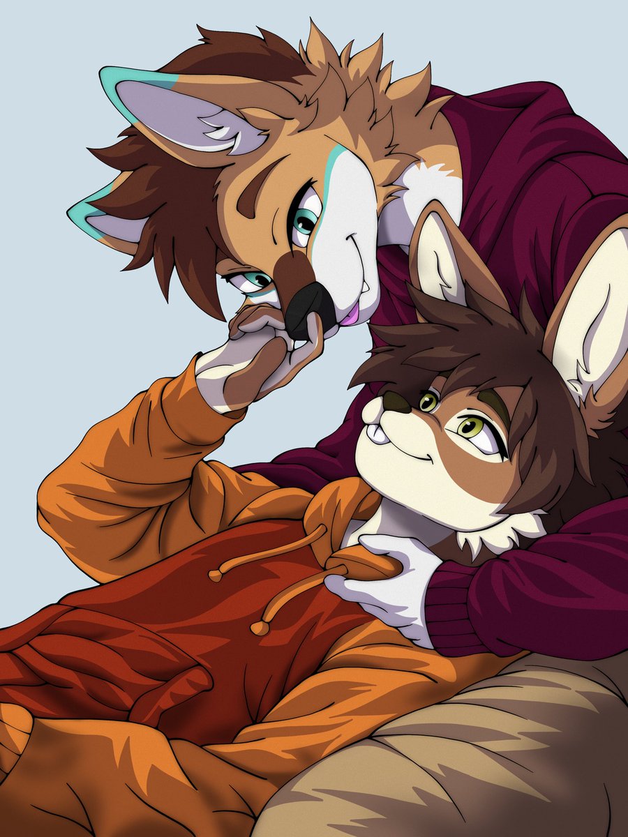 FlipBunny's tweet photo. Always be cuddling your cute yotie bf. 

I am in love with the rendering on this piece. 

🐕: @AmatziCoyote 
🎨: @wolfebutt35 (highly recommended btw. They are great to work with) https://t.co/UJ0FeIjvBU