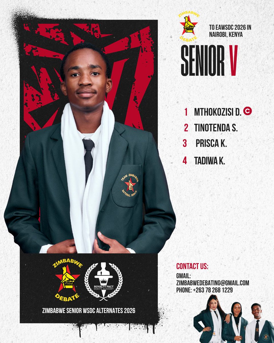 FoundersHighZw's tweet photo. Our Team is departing today For the 2026, East Africa Speech and Debate Championships in Nairobi. 

Lift the Founders flag high Mthokozisi.
Super proud of you 👏 https://t.co/7Hy8xs5jdd