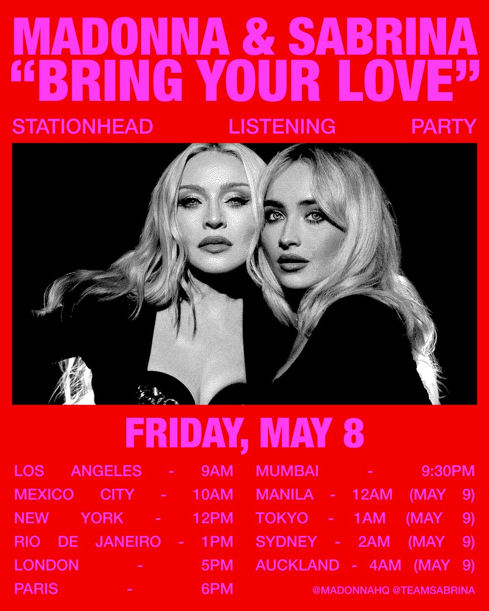 DON'T TRY TO SHUT US UP
BRING YOUR LOVE, JOIN US ON <a href="/STATIONHEAD/">STATIONHEAD</a> TOMORROW

stationhead.com/madonnahq