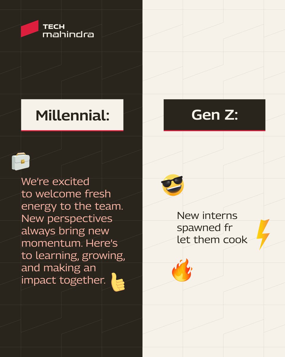 tech_mahindra's tweet photo. Innovation comes in every language💡

#Internship season is here, and so are some bright new minds ready to build what’s next.

We’re excited to welcome our interns and the fresh thinking they bring to the table.

Know more: https://t.co/x9ibx2OAeg

#ScaleAtSpeed #IamTechM #GenZ https://t.co/cBOPJ2HXIB