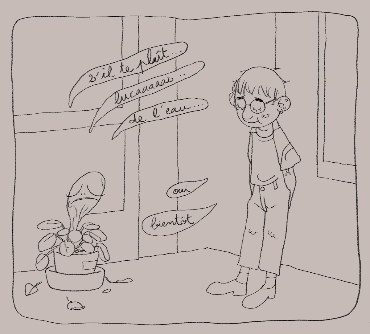 sbbls's tweet photo. j'ai fait ce strip au lieu d'arroser mes plantes (véridique) (1/2) https://t.co/KfN8myQZiu