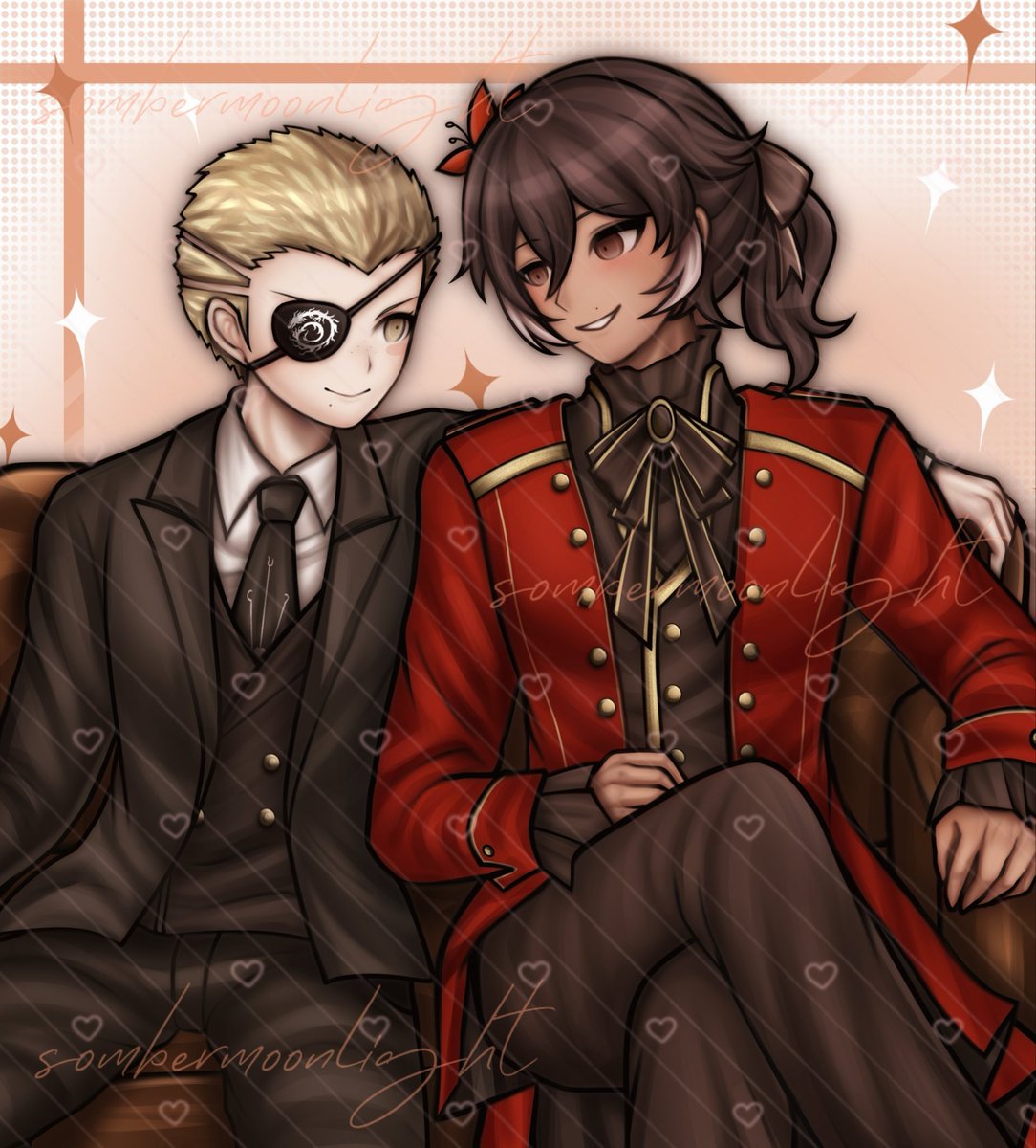 SomberMoonL's tweet photo. An Unspoken Alliance Sealed in Crimson and Shadows

#danganronpa   #ダンガンロンパ Danganronpa art style #Commission https://t.co/4DWpNdB4Ez