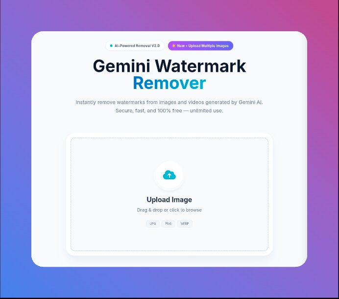 toolszu's tweet photo. 🪄✨ Remove Gemini AI watermarks from images in seconds
⚡ New feature: bulk upload support with no limits
🚀 Fast, simple, and perfect for creators &amp; designers
💯 100% free to use—no signup, no restrictions

👉 Try now: https://t.co/SjgnaVHyQq

#AITools #ImageEditing https://t.co/AriPk8CBAf