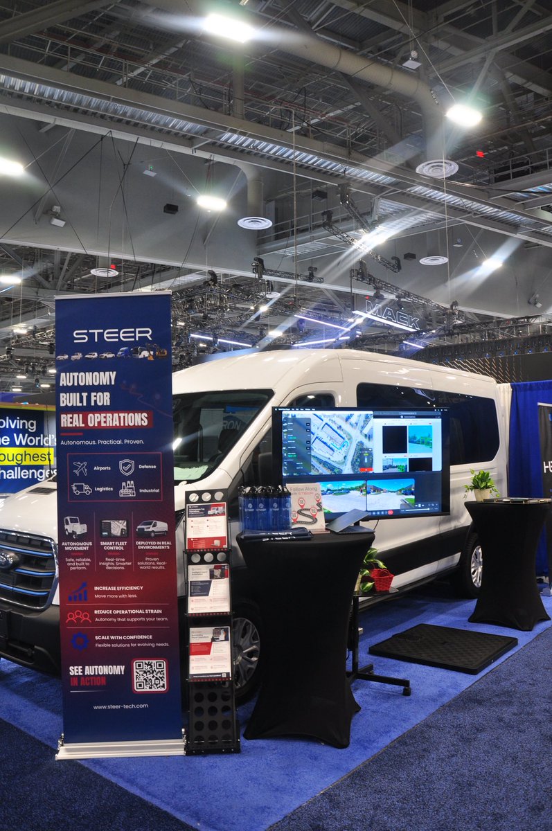 STEERTechLLC's tweet photo. Non-stop ACT-ion at @ACTExpo ⚡️

The STEER team had a week full of successful conversations, new connections, and nonstop momentum. We even discovered a completely new use case for our technology along the way.

Excited for what’s ahead! 🚐

#ACTExpo #STEERTech https://t.co/oK0p18M6hk