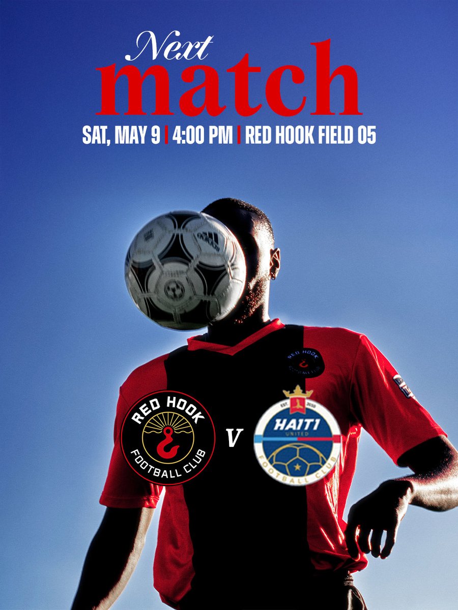 redhookfc's tweet photo. Back at home. Locked in. 

🆚 @nychaiti 
🏆 @upslnortheast 
⏰ 4:00 pm ET
🏟️ Red Hook Field 05
📍 588 Columbia St, Brooklyn, NY, 11231

#redhook #rhfc #wearerhfc https://t.co/F4SvXZDkUl