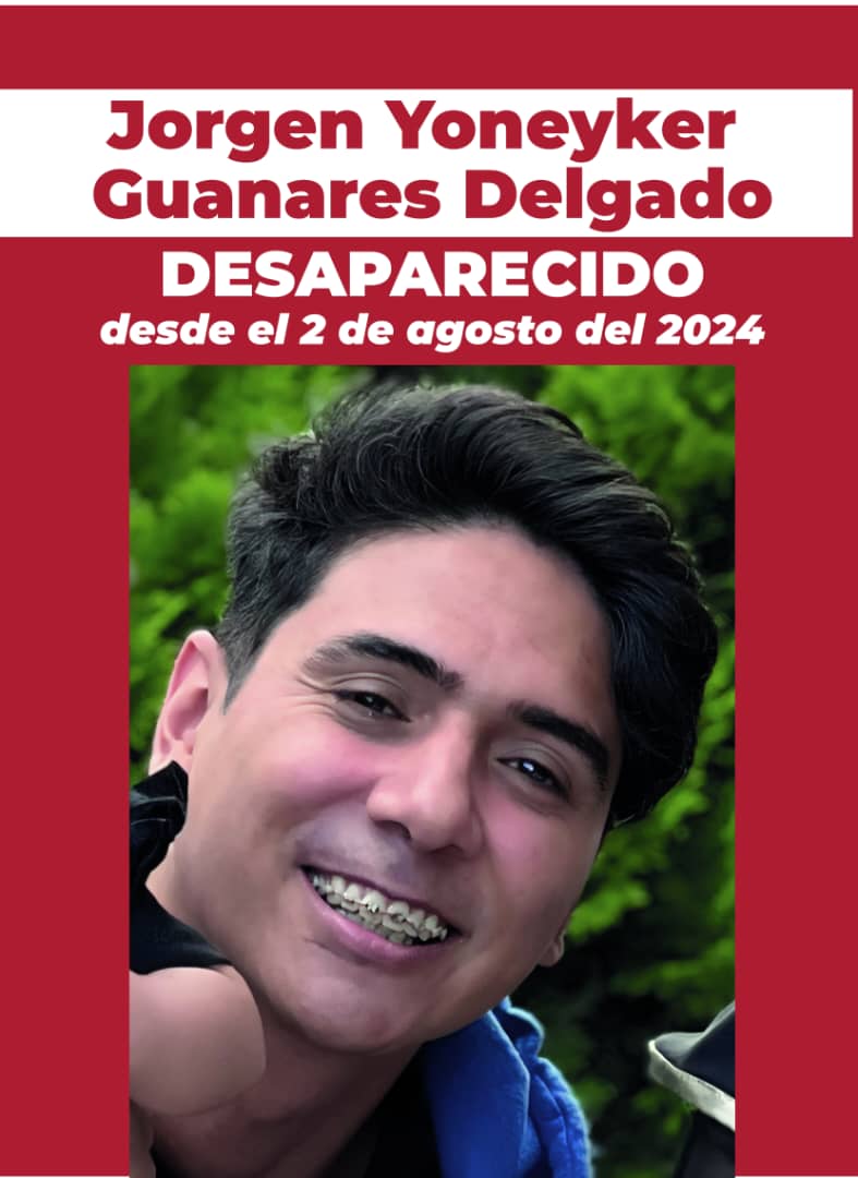 Giulybcok2's tweet photo. UN JOVEN APARECIÓ MUERTO. EL OTRO SIGUE DESAPARECIDO.

El caso de Víctor Hugo Quero estremeció al país: meses después de su desaparición, el propio Estado confirmó que había muerto bajo custodia, sin que su familia fuese informada a tiempo. Hoy, mientras Venezuela conoce esa verdad tardía y dolorosa, otra familia sigue viviendo la misma angustia: la de Jorgen Yoneyker Guanares Delgado.

Jorgen, joven del municipio Junín, estado Táchira, permanece desaparecido desde el 2 de agosto de 2024. Sus familiares han denunciado su detención y han acudido a distintos organismos del Estado venezolano exigiendo información sobre su paradero. Hasta hoy, no existe respuesta oficial clara sobre dónde está, en qué condiciones se encuentra o quién responde por él.

El caso Quero dejó una pregunta aterradora: ¿cuántas familias buscan a sus hijos mientras el Estado guarda silencio?

La desaparición forzada, la incomunicación y la falta de información destruyen familias y constituyen graves violaciones a los derechos humanos. Jorgen debe aparecer con vida. El silencio no puede seguir siendo la respuesta.