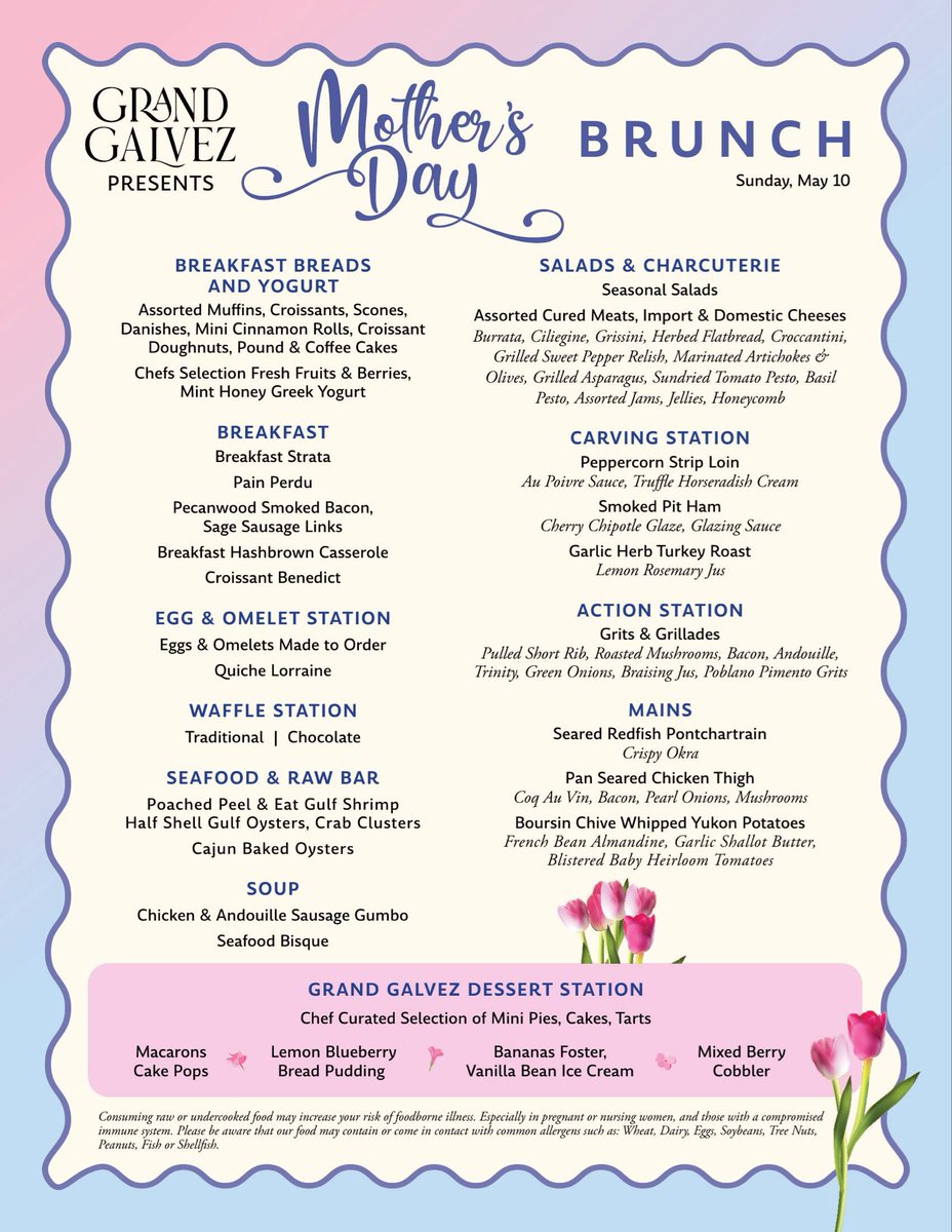 grandgalvez's tweet photo. @AnaK1182 If you do an additional list of Mother’s Day Brunch locations, please add Grand Galvez in Galveston https://t.co/MtUCQuq4UW