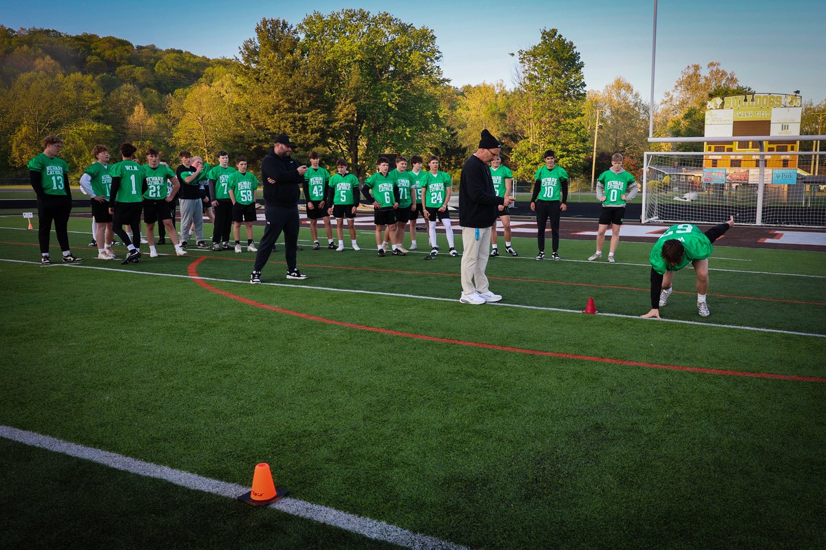 GoGreenFootball's tweet photo. This morning, our Green Wave Football team had a tremendous showing at the Licking County College Football Day at Heath High School. Our players competed hard, tested well, and put up impressive numbers in front of 20+ college football coaches from across the region. https://t.co/gG4RwpOMpb