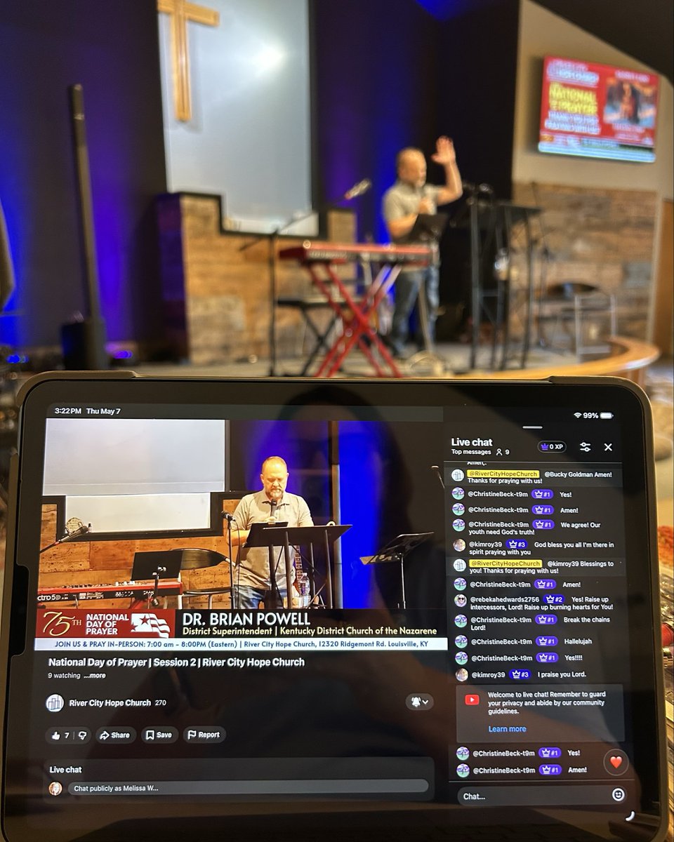 KentuckyNaz's tweet photo. Honored to lead prayer today at River City Hope Church for the National Day of Prayer. Grateful for Pastors Terry &amp; Melissa Wright and their commitment to corporate prayer and seeking God together. #KYNaz #RiverCityHope #NationalDayofPrayer https://t.co/2cXBwdnKVq