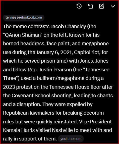 <a href="/libsoftiktok/">Libs of TikTok</a> Pearson should have been expelled a long time ago, along with Justin Jones (bullhorn guy on the right, below). Both were expelled by Republicans, but then reinstated after Kamala's visit in support of their riot.