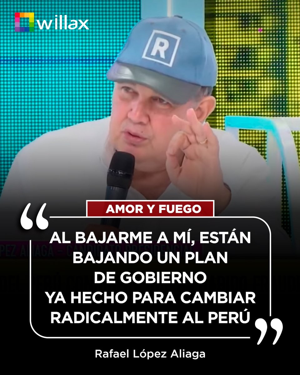 Rafael López Aliaga: "Al bajarme a mí, están bajando un plan de Gobierno ya hecho para cambiar radicalmente al Perú".

#AmorYFuego #RafaelLópezAliaga