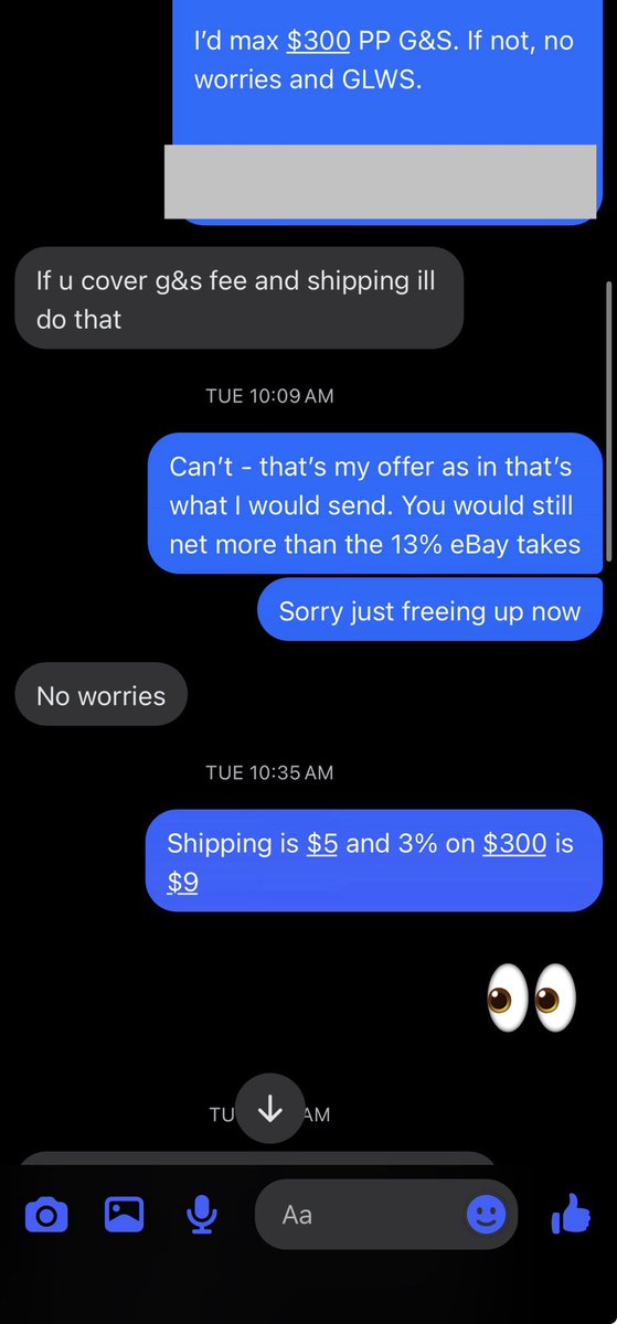 Hate to see it. Tuesday was the start of the conversation and he just ...