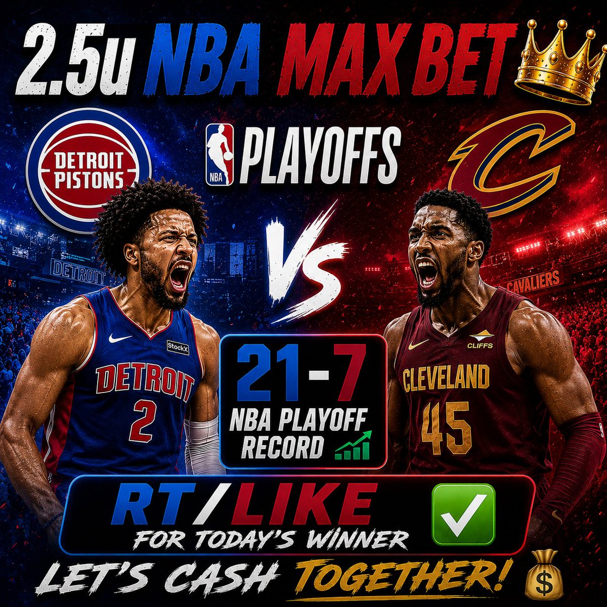 CashCing's tweet photo. RT/LIKE FOR NBA MAX BET 👑

My bot will DM eveyone that RT/LIKES 🫡

21-7 NBA PLAYOFF RECORD 📈 https://t.co/olChKU5d4M