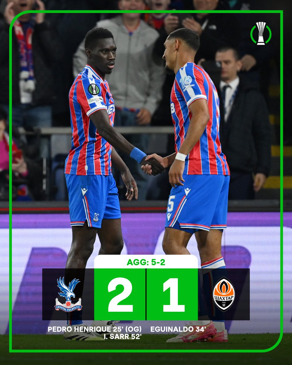 La #ConferenceLeague también tiene sus finalistas. Rayo Vallecano y Crystal Palace jugarán por el título tras eliminar a Racing de Strasbourg y Shakhtar Donetsk respectivamente. Los españoles repitieron triunfo ante los franceses y los ingleses ganaron sin problemas