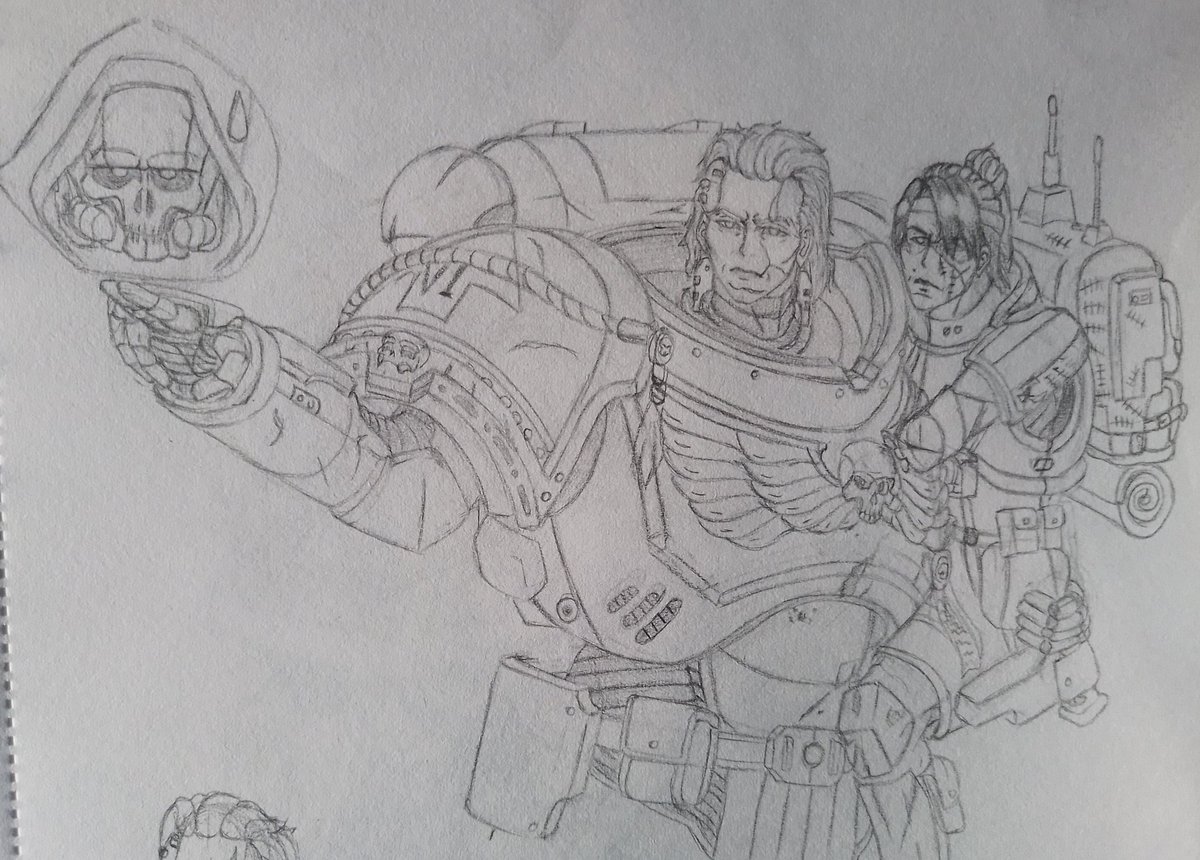 CaptainRex332nd's tweet photo. Genderbent Sergeant Gadriel and my Cadian Veteran oc ,Darianis (40k Fanart by Me)
#warhammer
#warhammer40k 
#genderbend https://t.co/LiTObbsISu