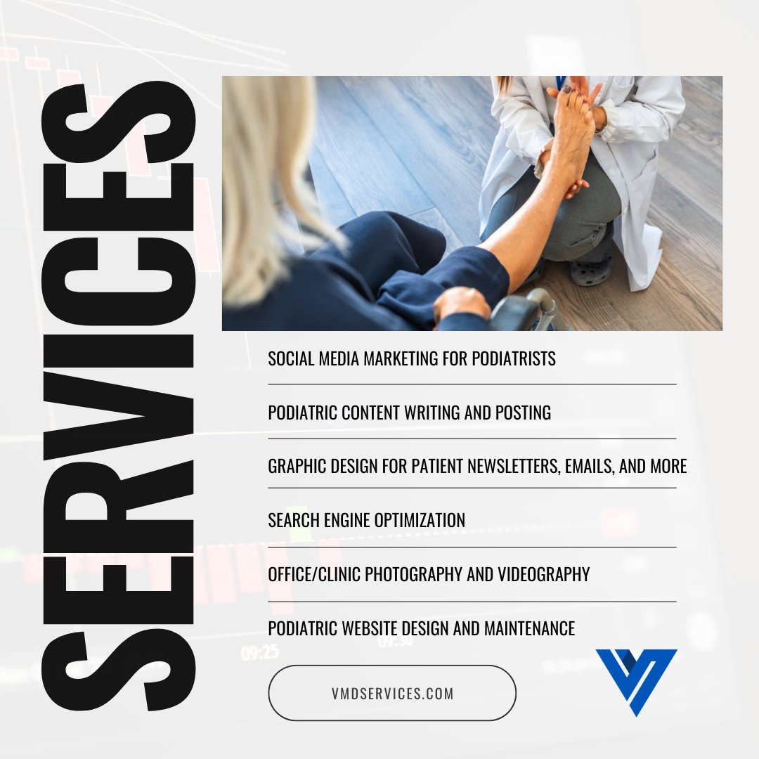 vmdservices's tweet photo. Podiatry marketing isn't one-size-fits-all, and neither are the services that grow it. 

From SEO and Google Business Optimization to websites, we help podiatry practices build marketing that actually works together. 

See what we can do for you today. https://t.co/a1FjWYAakW https://t.co/JjGXuiEtFF
