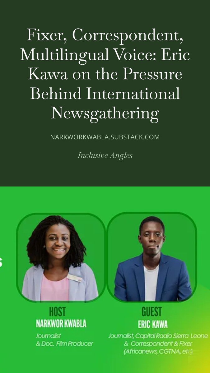 EricSylas's tweet photo. #inclusiveangles
A journey into my international reporting career. It was a pleasure being featured on the “Inclusive Angles” podcast. Listen here👇🏾👇🏾👇🏾

https://t.co/o3fLZaVKRh

https://t.co/2nuDYSgvdh

#storytelling #podcast #journalism https://t.co/g9xC1CDrOT
