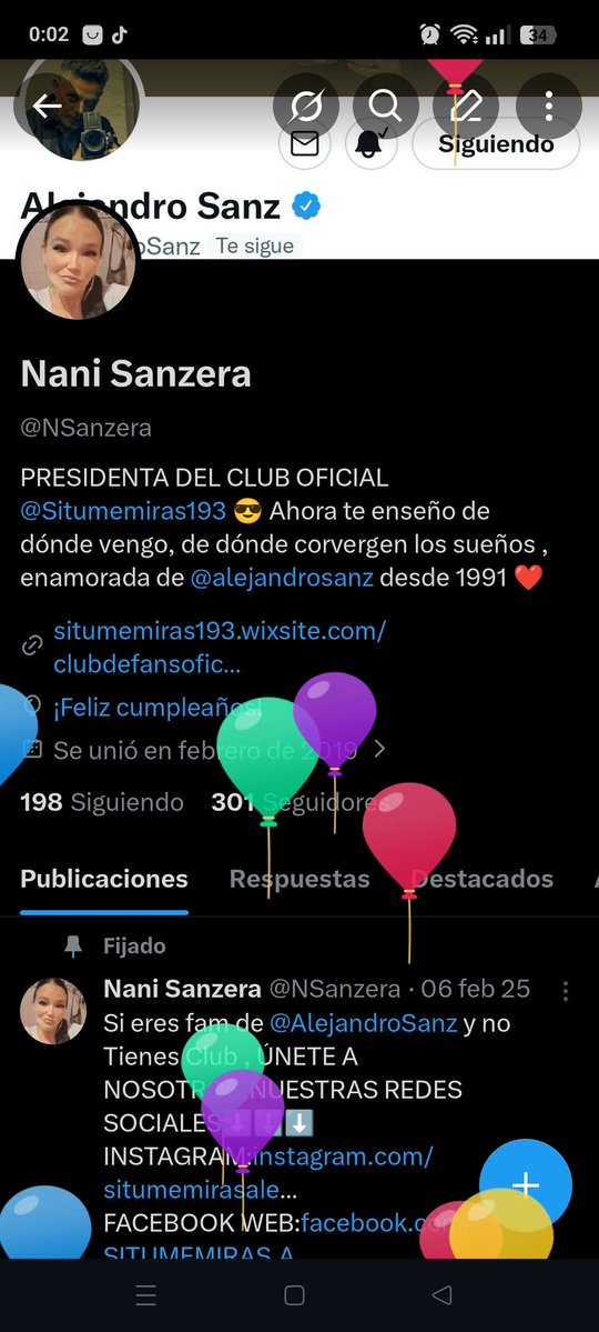 "¿Ves esos globos que suben por mi pantalla, <a href="/AlejandroSanz/">Alejandro Sanz</a>? 🎈 ¡Es la señal de que hoy cumplo un año más! 🎂 Si me felicitas, prometo que mi sonrisa llegará hasta el cielo. ¿Me regalas ese detallazo de cumple? 🎁✨"
