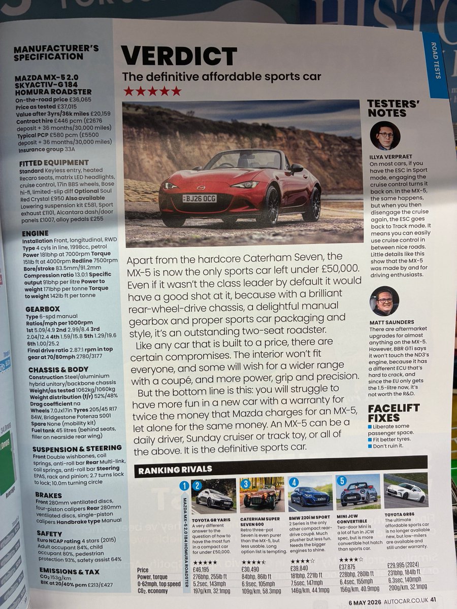 The Mazda MX-5 is a 10 year old lightweight Japanese sports car