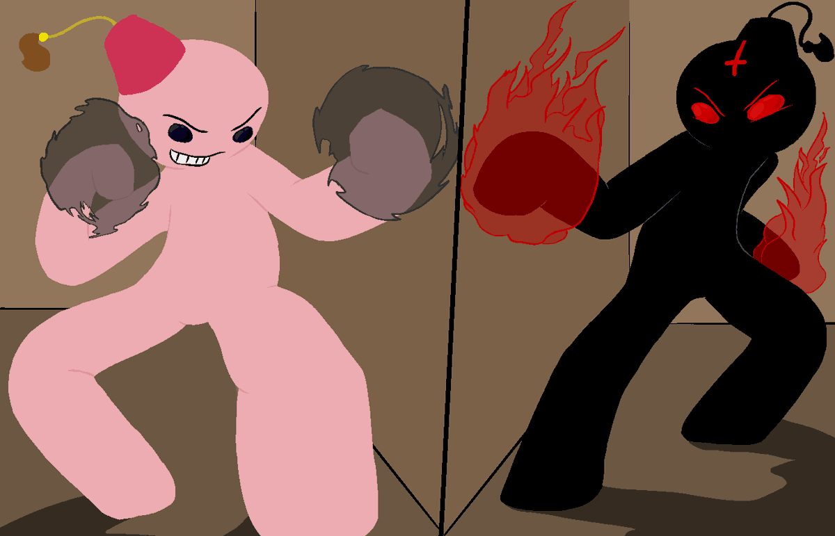 HillBillythe3rd's tweet photo. Why is everyone hyping up the blue judas vs. red judas fight, when it's clearly pink judas vs black judas? #thebindingofisaac #tboi #jjk #jujutsukaisen #art #thisisstupid https://t.co/7LWmzhfj6E