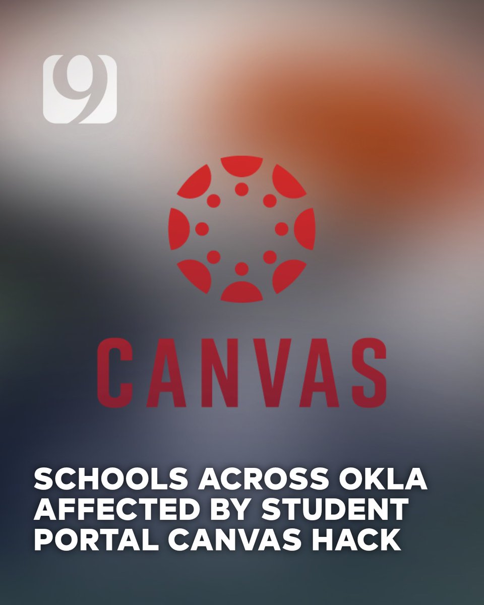 NEWS9's tweet photo. Multiple schools in Oklahoma are affected by a cybersecurity breach that threatens to release data of teachers and students across the state. 

The online learning system Canvas is down for schools and universities nationwide.

We're learning more about the hacker group and additional details as more school district share their statements.

Follow the latest on this breaking news here: https://t.co/1zjen5NXyn