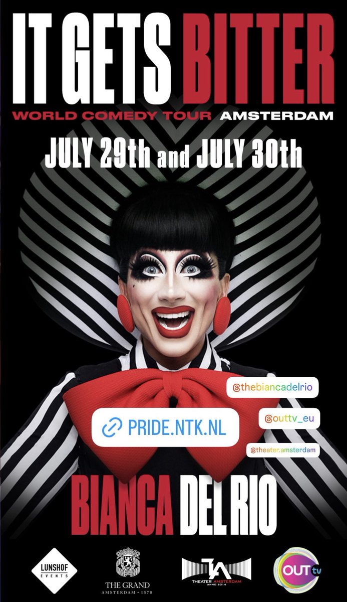 shelleysilver3's tweet photo. OMG!.
Look at her!.
So Gorgeous.
β€οΈπ€ππ€‘β€οΈπ€
@TheBiancaDelRio doing #WorldComedyTour in Amsterdam for Amsterdam Pride!.
πππ€‘πππ€‘π
@OUTTV_eu #ItGetsBitter β€οΈπ€
(Please bring this to London).
πβ€οΈπ€ https://t.co/w3Gt7XtEcQ