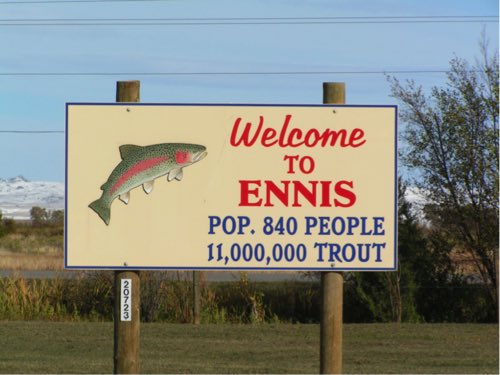 WhiteyNorthcutt's tweet photo. Ennis, Montana 

A town with more Trout than people https://t.co/tJQz2DjPeR