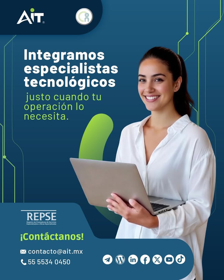 aitmx's tweet photo. #TalentoTecnológico | Muchas empresas no frenan sus proyectos por falta de ideas, sino por falta de talento TI disponible.
Ayudamos a tu empresas a sumar talento tecnológico cuando más lo necesitas.

🌐https://t.co/wwlkAyLRD5

#StaffingTI #SolucionesTI #AIT #TransformaciónDigital https://t.co/dUP3xYW4A3