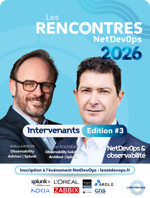 ArthurH's tweet photo. Avec Olivier Rousseau de Splunk à l'affiche des #RencontresNetDevOps3 sur le thème "Automatisation et observabilité : comment fiabiliser les actions ?" Pour assister à l'événement le 19 mai 2026 (gratuit) c'est par ici 👉 https://t.co/inHXo7D6MV https://t.co/CNCMNqLF8u