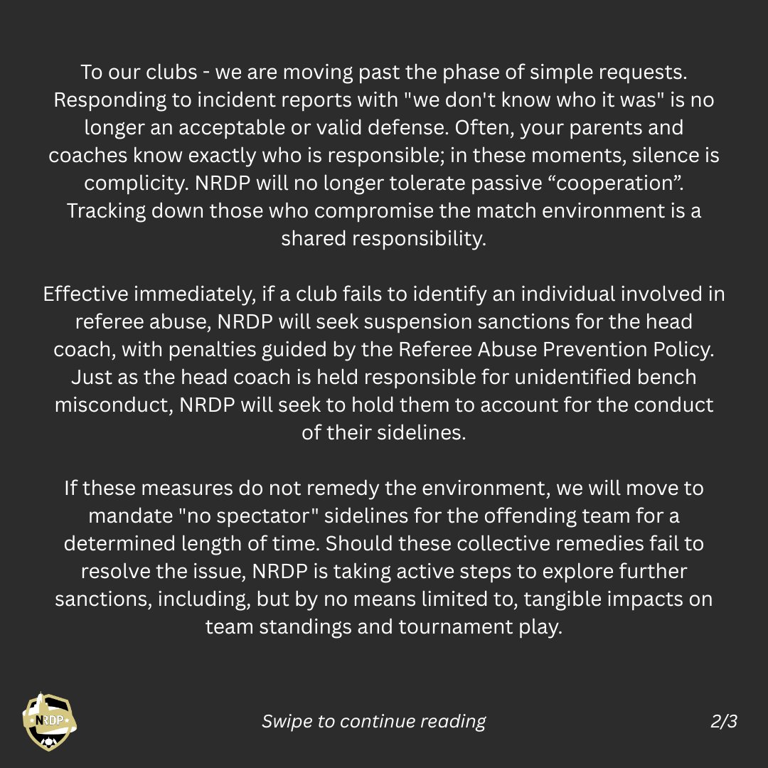 NRDP_Soccer's tweet photo. A message from NRDP on the current state of referee abuse in Nebraska: https://t.co/OOb5ACQvdQ