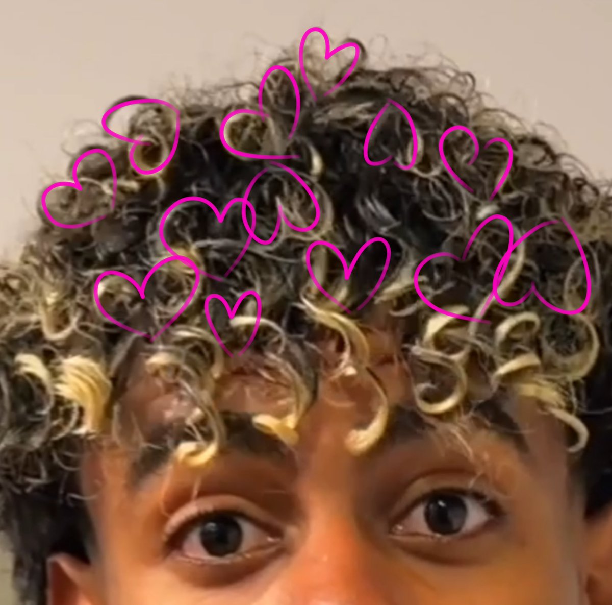 Heart shaped curls bc he's so full of love mhm mhm