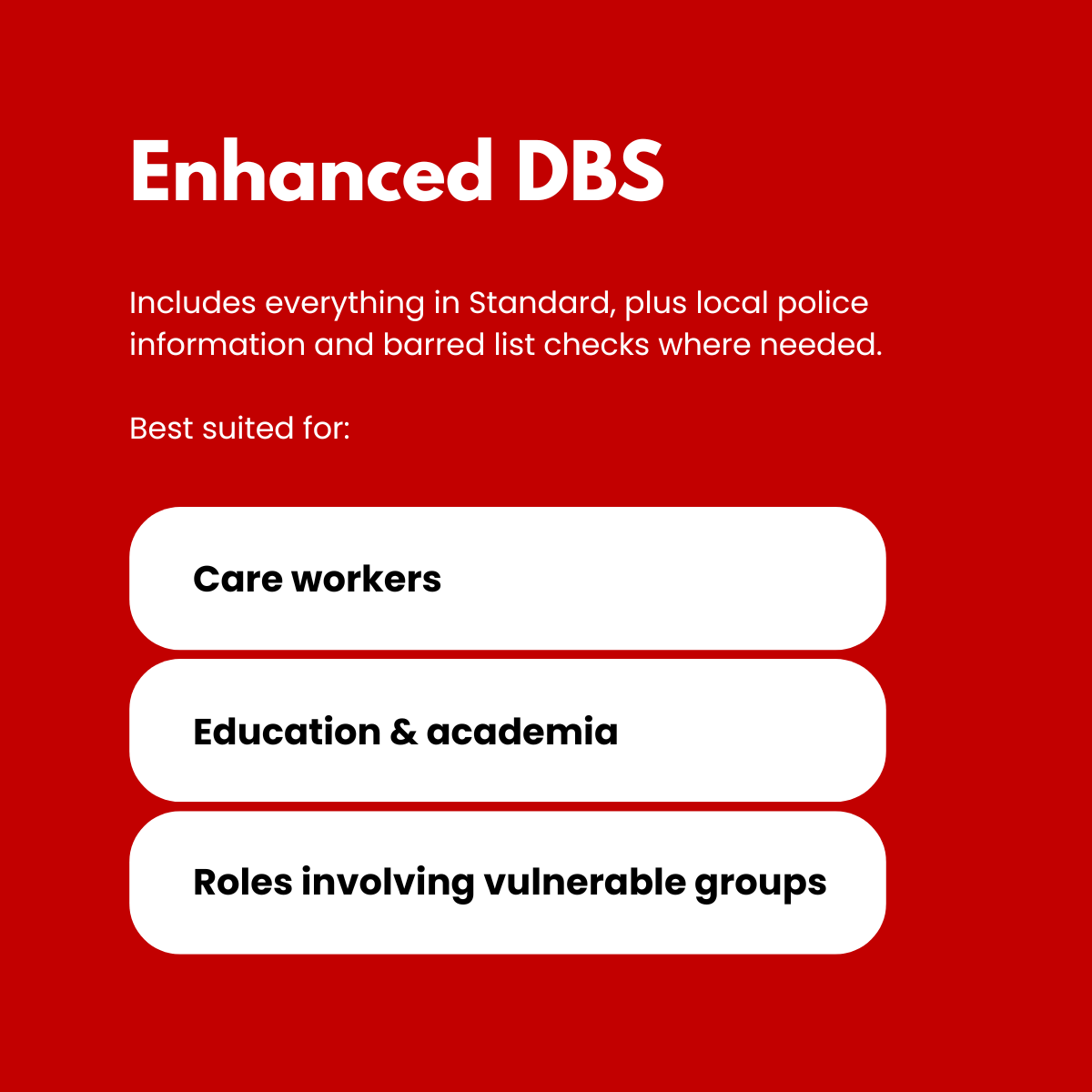 Complygate_'s tweet photo. Not every role needs the same DBS check.

And getting it wrong isn’t just a compliance issue.

It can impact #safety, #trust, and hiring decisions.

Basic. Standard. Enhanced. 

Not sure which check fits your role? 
Get in touch with us. https://t.co/S2X2UiYht8

#DBS #Compliance https://t.co/OVO0nqfvsN