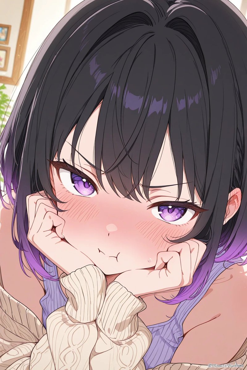 メンヘラ女の子💜紫雨ミオ|AI Art tweet media