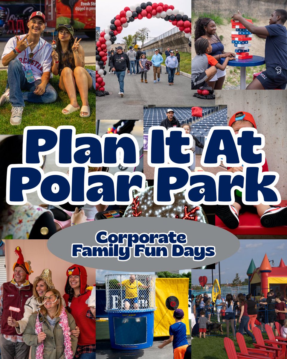 PolarPark's tweet photo. There’s nothing more fun than Polar Park! Book our concourse, open concessions, and let the fun commence! Host your family fun day at Polar Park this year and customize it to the fullest with face painters, glitter tattoo artists, inflatables, movie showings and more! https://t.co/yX2i7LBGFU