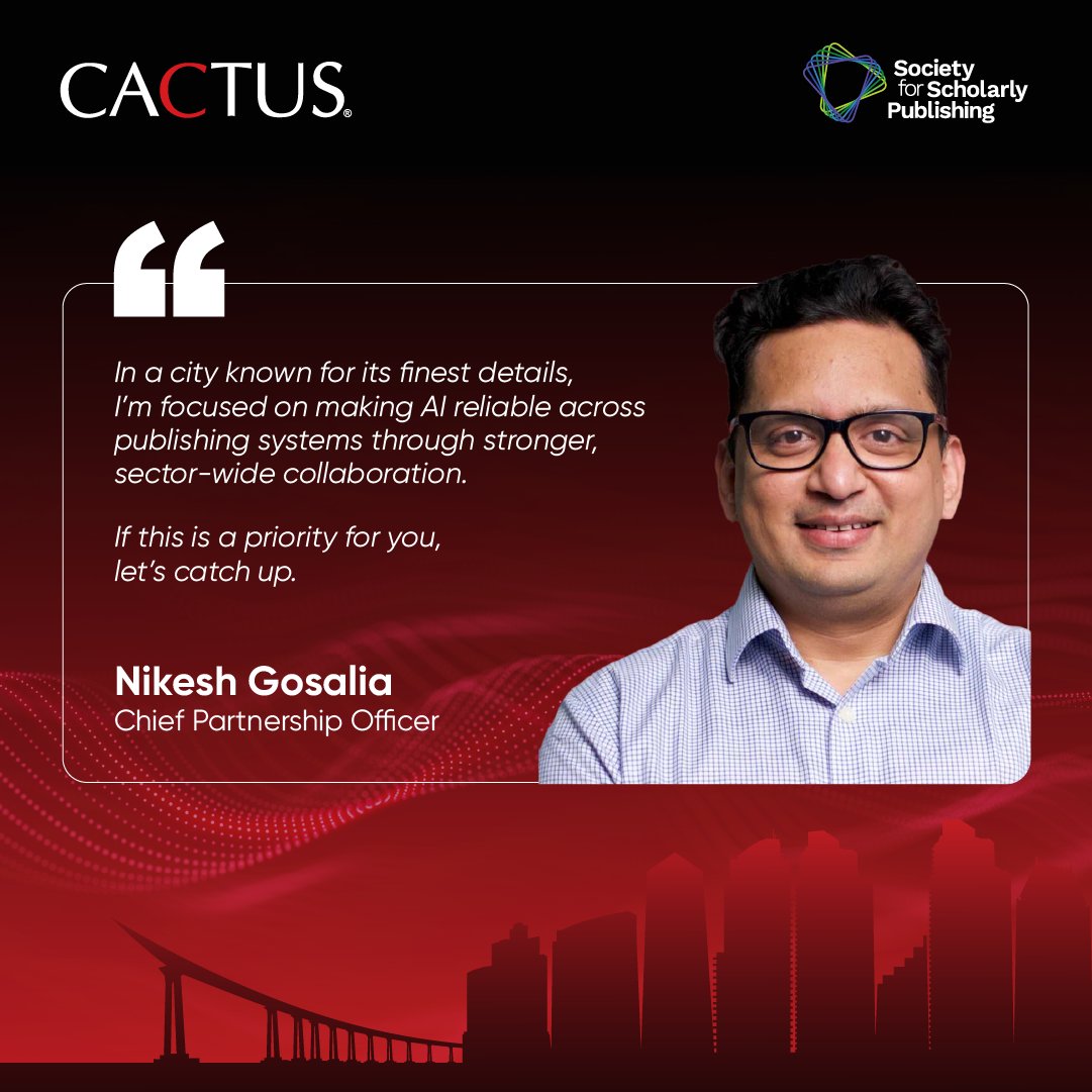 Cactusglobal's tweet photo. America’s Finest City is about to host some of CACTUS’ finest minds at the SSP 48th Annual Meeting in San Diego.

As publishing continues to navigate increasing scale, accelerating AI adoption and growing pressure on editorial systems, the conversation is no longer just about efficiency. The real challenge lies in building workflows that remain reliable, accountable and genuinely useful for the people working within them.

That is the perspective Team CACTUS will be bringing to #SSP2026 this year across conversations on research integrity, peer review, AI implementation and research visibility.

We are also looking forward to Christopher Leonard’s industry breakout session, Technically Sound, Personally Useless: Fixing the Last Mile of Peer Review, on May 27th from 3:00 to 3:30 PM, where the discussion will examine the growing gap between systems that work technically and systems that work meaningfully in practice.

This is your invitation to stop by Booth 106. We’ll be there with plenty of chocolates, merch, endless publishing conversations and most likely a few selfies too.