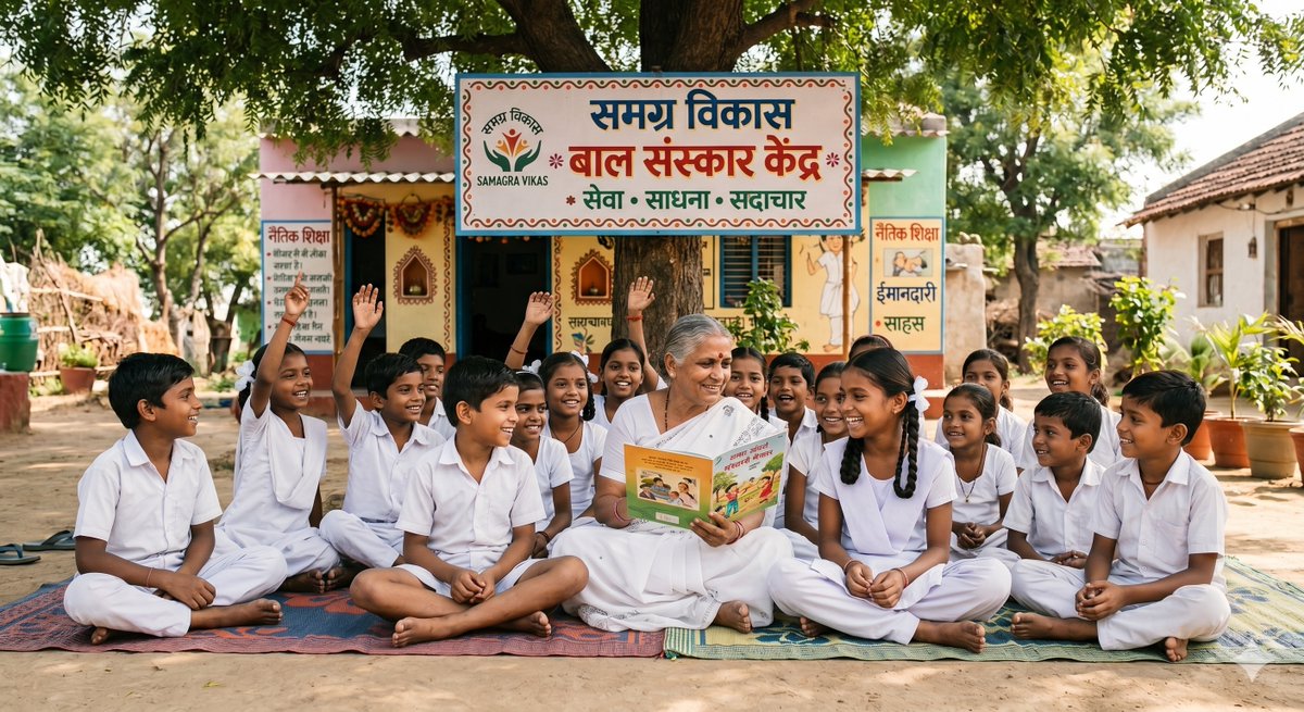छोटी उम्र में सेवा, साधना और सदाचार के संस्कार बच्चों को आत्मविश्वासी, तेजस्वी और जिम्मेदार बनाते हैं। Samagra Vikas की प्रेरणा से #BalSanskarKendra बच्चों के व्यक्तित्व विकास और उज्ज्वल भविष्य निर्माण में अहम भूमिका निभा रहे हैं।