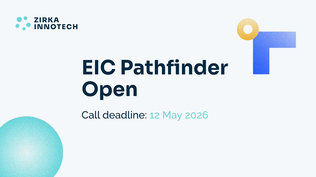ZirkaInnotech's tweet photo. The call for the EIC Pathfinder Open programme ends today ⏳

We wish good luck to everyone submitting their project applications in this call of the @EUeic, for many an intense work of weeks and months.

We look forward to finding out the results later this year! https://t.co/L8HmhD44We