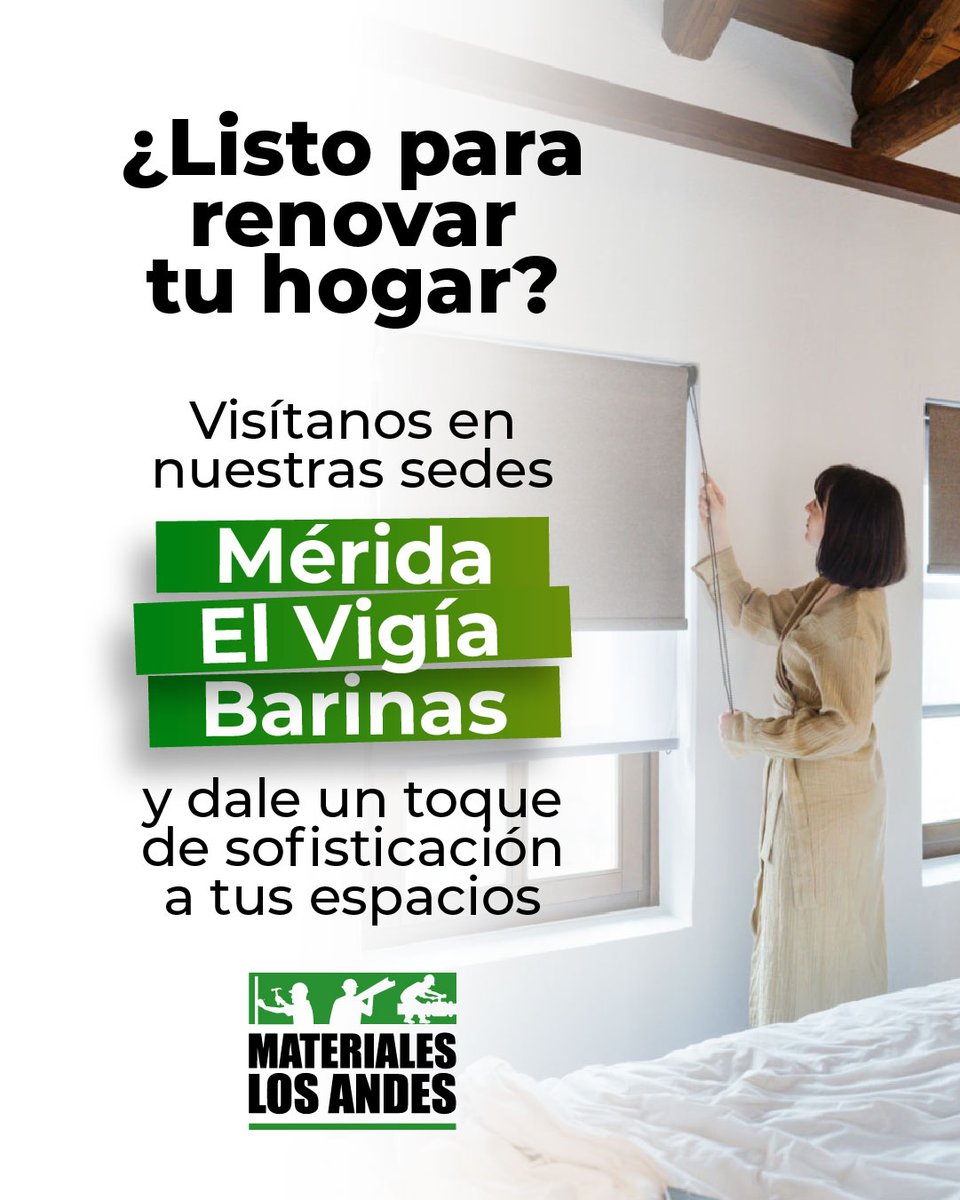 MatLosAndes's tweet photo. ❤️🏠 Los detalles hacen al hogar, por eso, en Materiales Los Andes te traemos la mejor selección de persianas para que transformes tus ambientes. https://t.co/Fgr034QOBy
